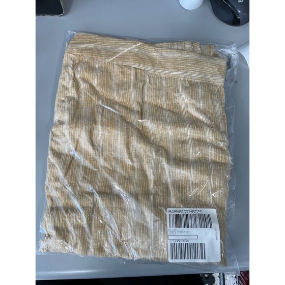 Isaac Mizrahi Live Tall Bridgehampton Striped Wide Leg Linen Pant 2X Dijon NEW - Picture 3 of 7